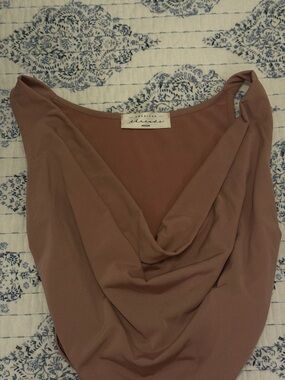 American Threads Dusty Rose Cowl Neck Tank